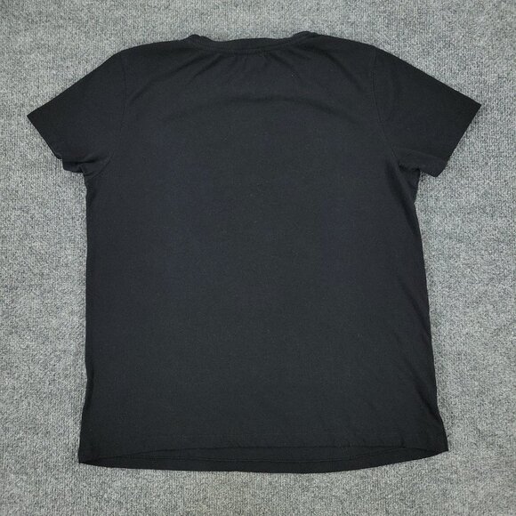 Juicy Couture Shirt Women Large Black Graphic Tee Crew Neck Short Sleeve Stretch - Picture 7 of 13